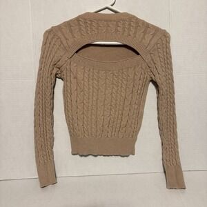 Beige Sweater Open Front Size M